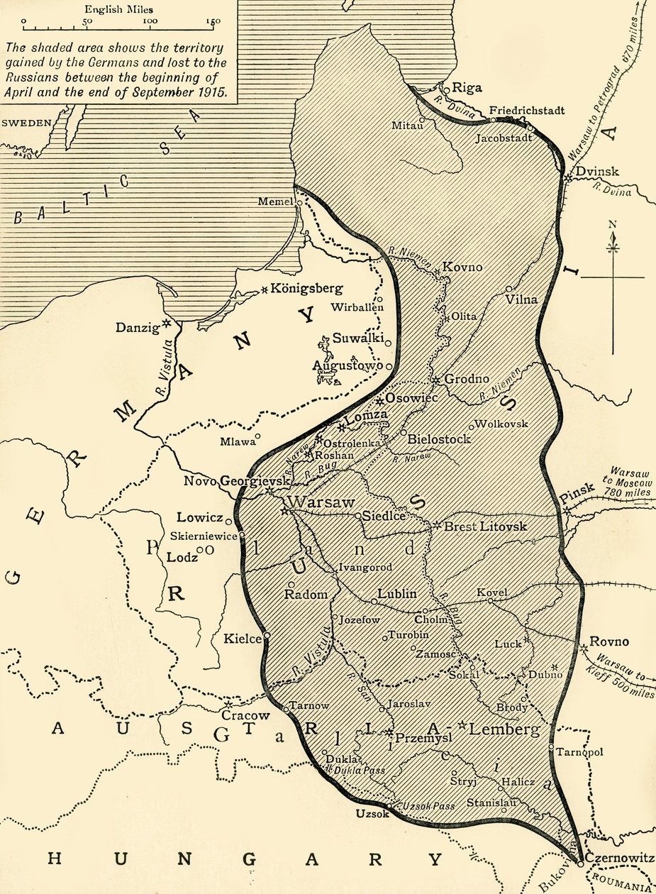 德国从俄罗斯夺取的土地，第一次世界大战，1915年，c1920年。 作者 不明