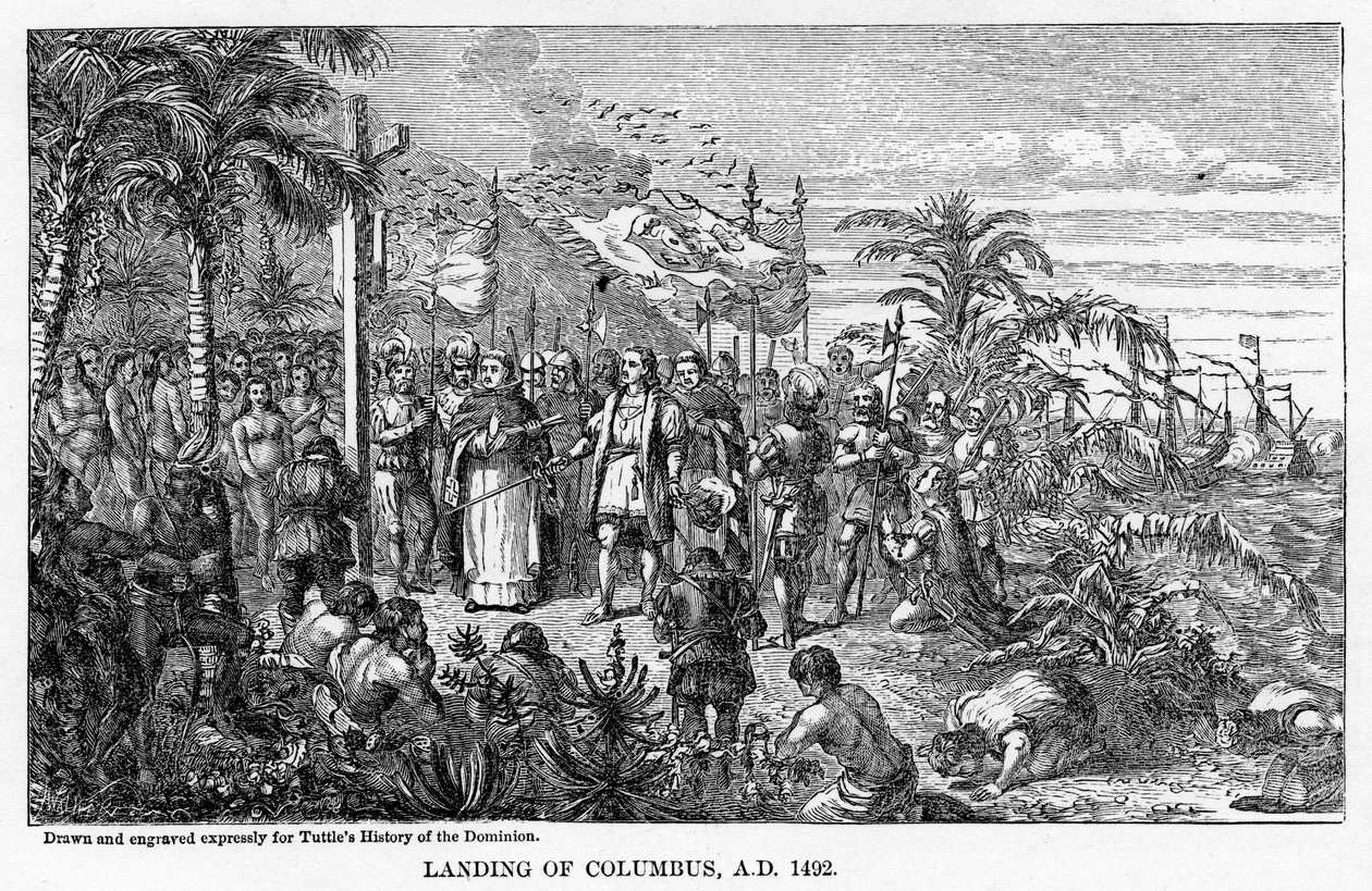 1877年，公元1492年，哥伦布着陆 作者 不明