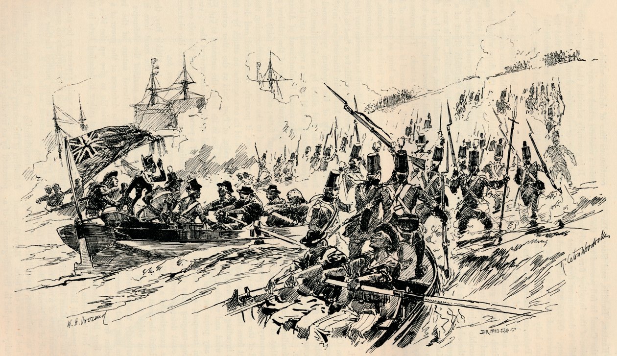 拉尔夫·阿伯克龙比爵士和英军在1884年登陆亚历山大港，1884年 作者 不明