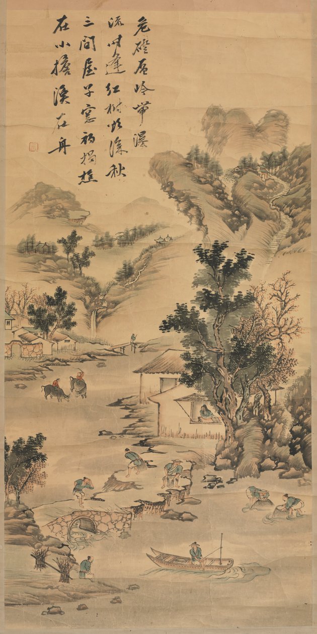 风景，1800年代。 作者 不明