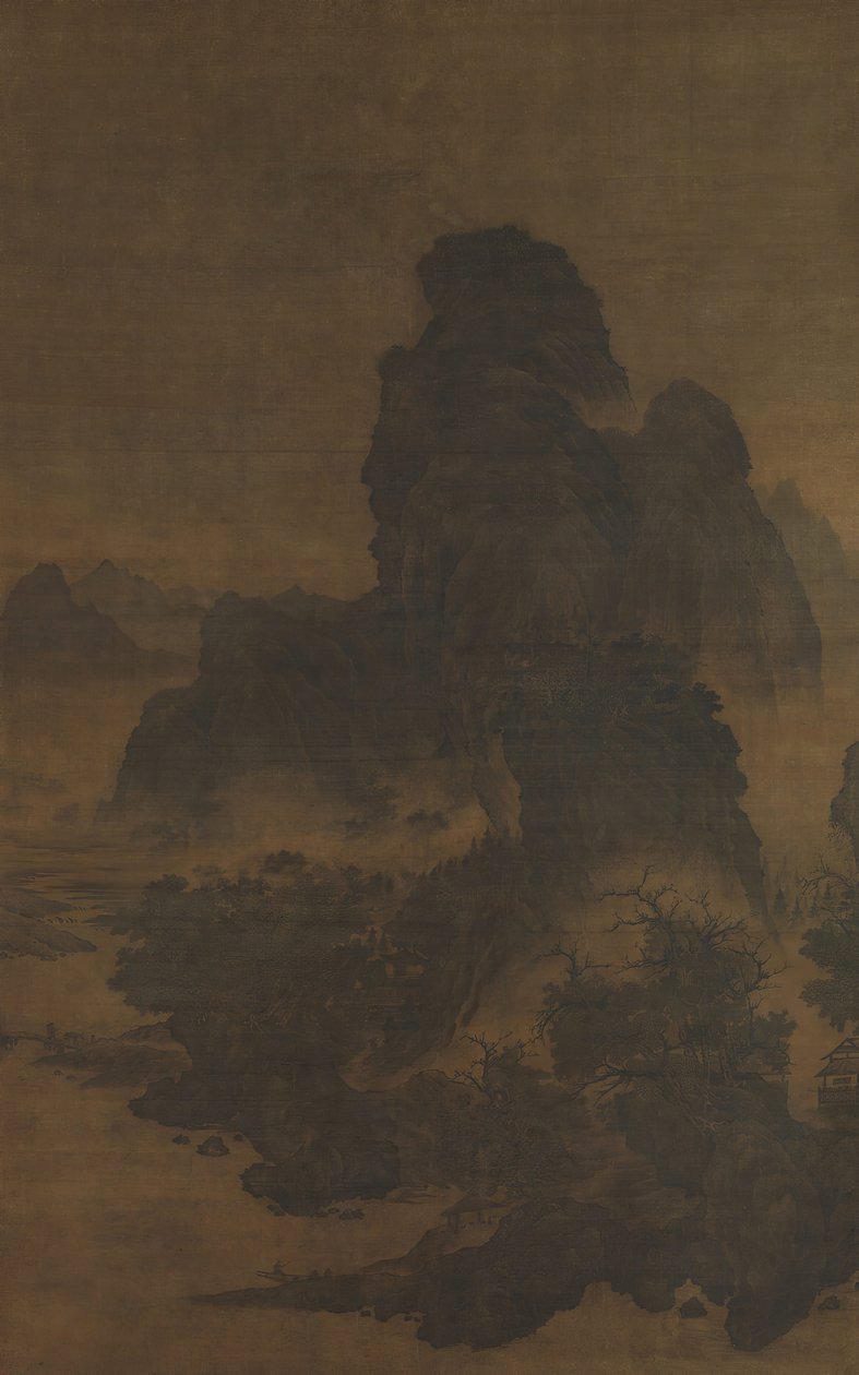 范宽风格的风景，12世纪初。 作者 不明