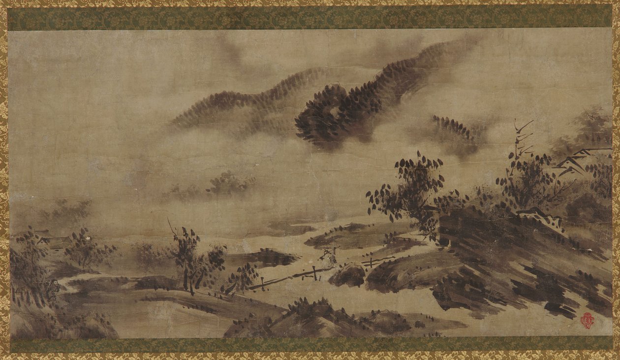 风景：山、雾、溪，江户时代，18世纪。 作者 不明