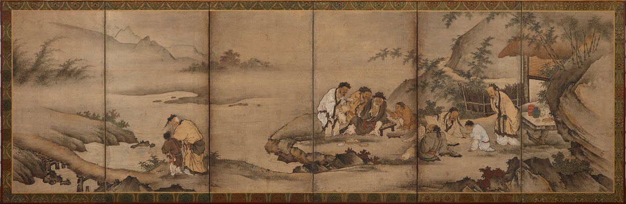 景观：竹林七贤，桃山时期，1568-1615。 作者 不明