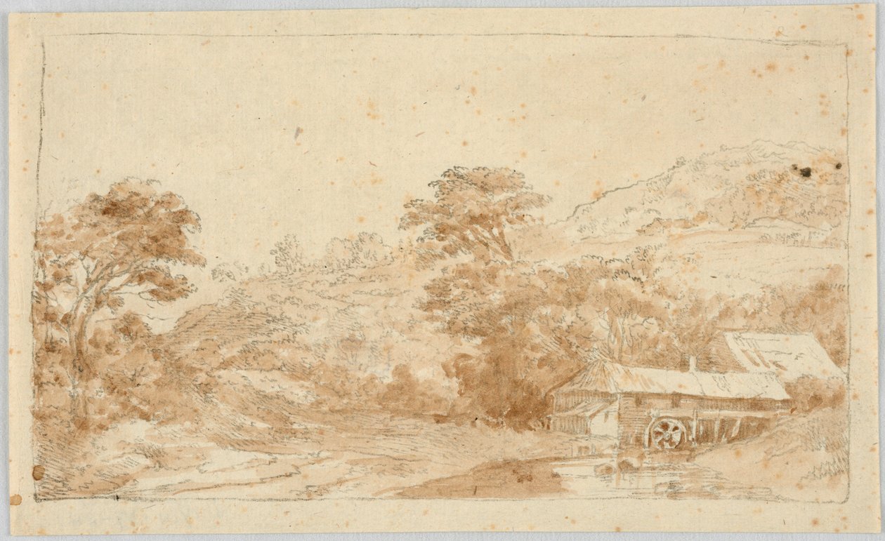 与水车风景 作者 不明
