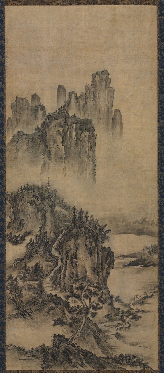 1500年代初，与遥远的神庙共处风景。 作者 不明