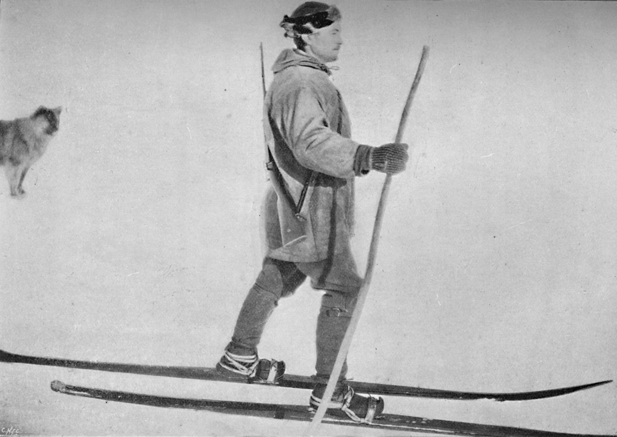 拉尔斯·佩特森（Lars Pettersen）穿雪鞋，c1893-1896，1897年 作者 不明