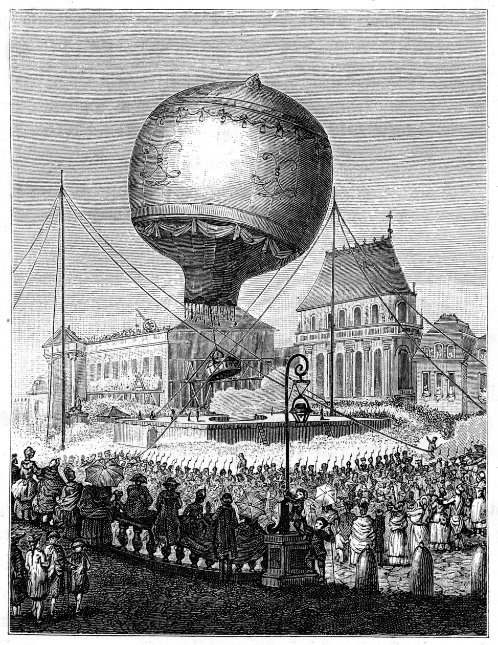 18885年末，热气球发射升空，1885年 作者 不明