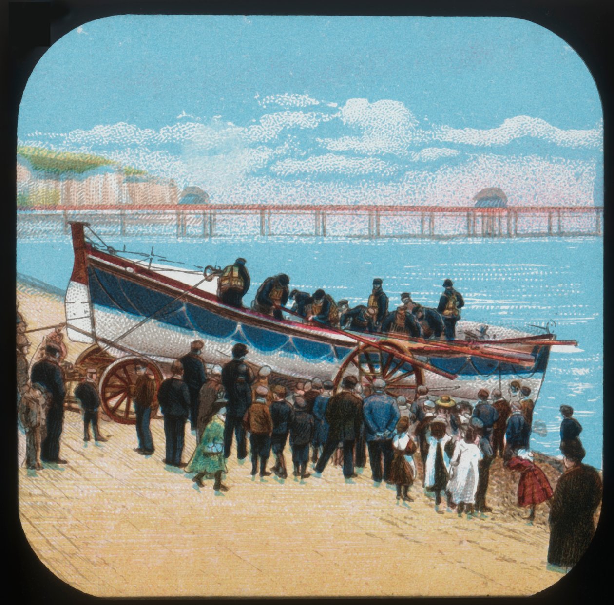 发射救生艇，c1900。 作者 不明