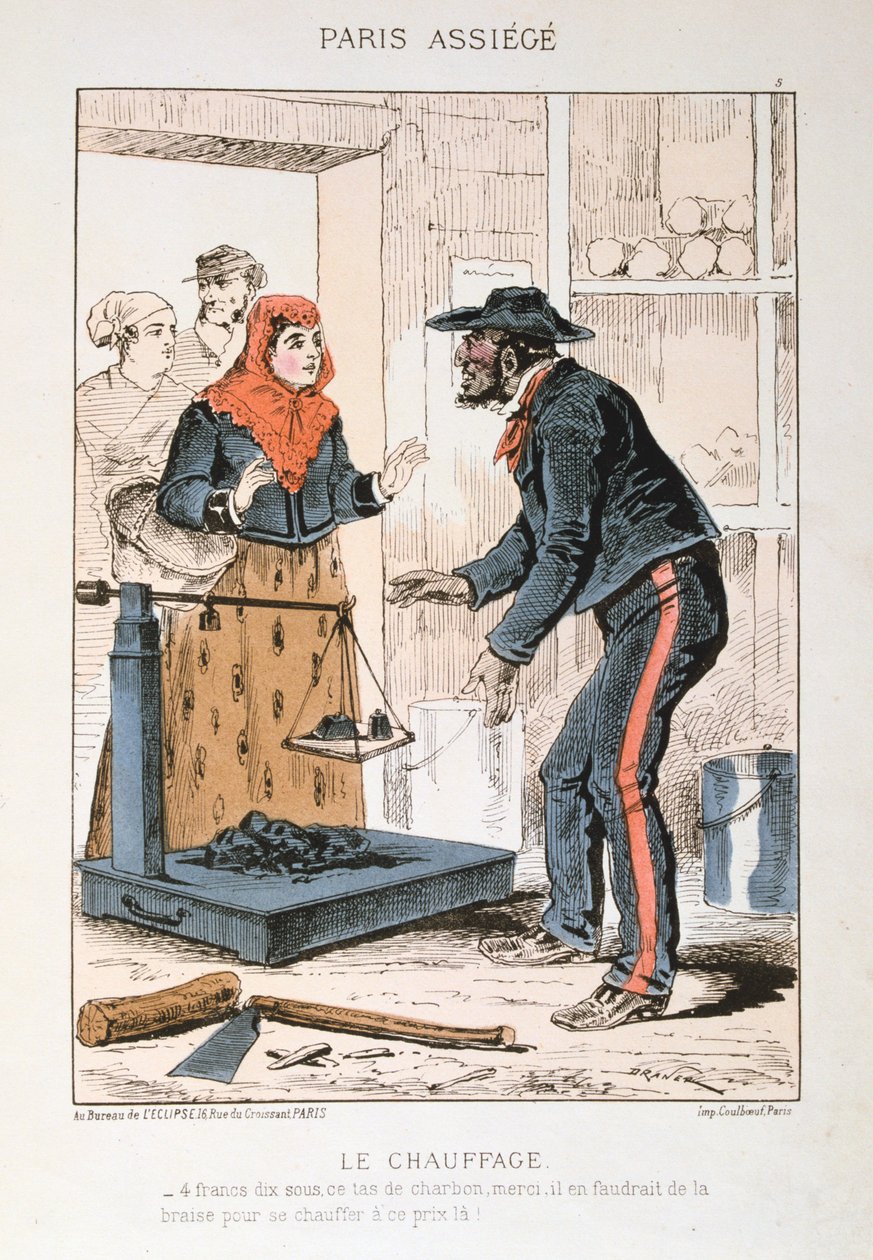 Le Chauffage，巴黎围困，1870-1871年 作者 不明