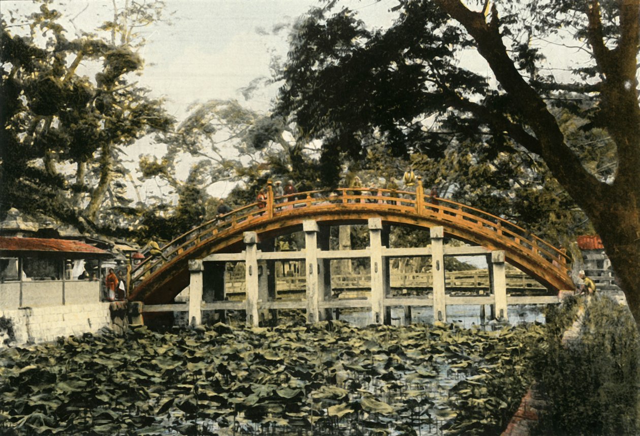 住吉吉桥（Le Pont Sumiyoshi）大阪，住吉桥，大阪，1900年。 作者 不明