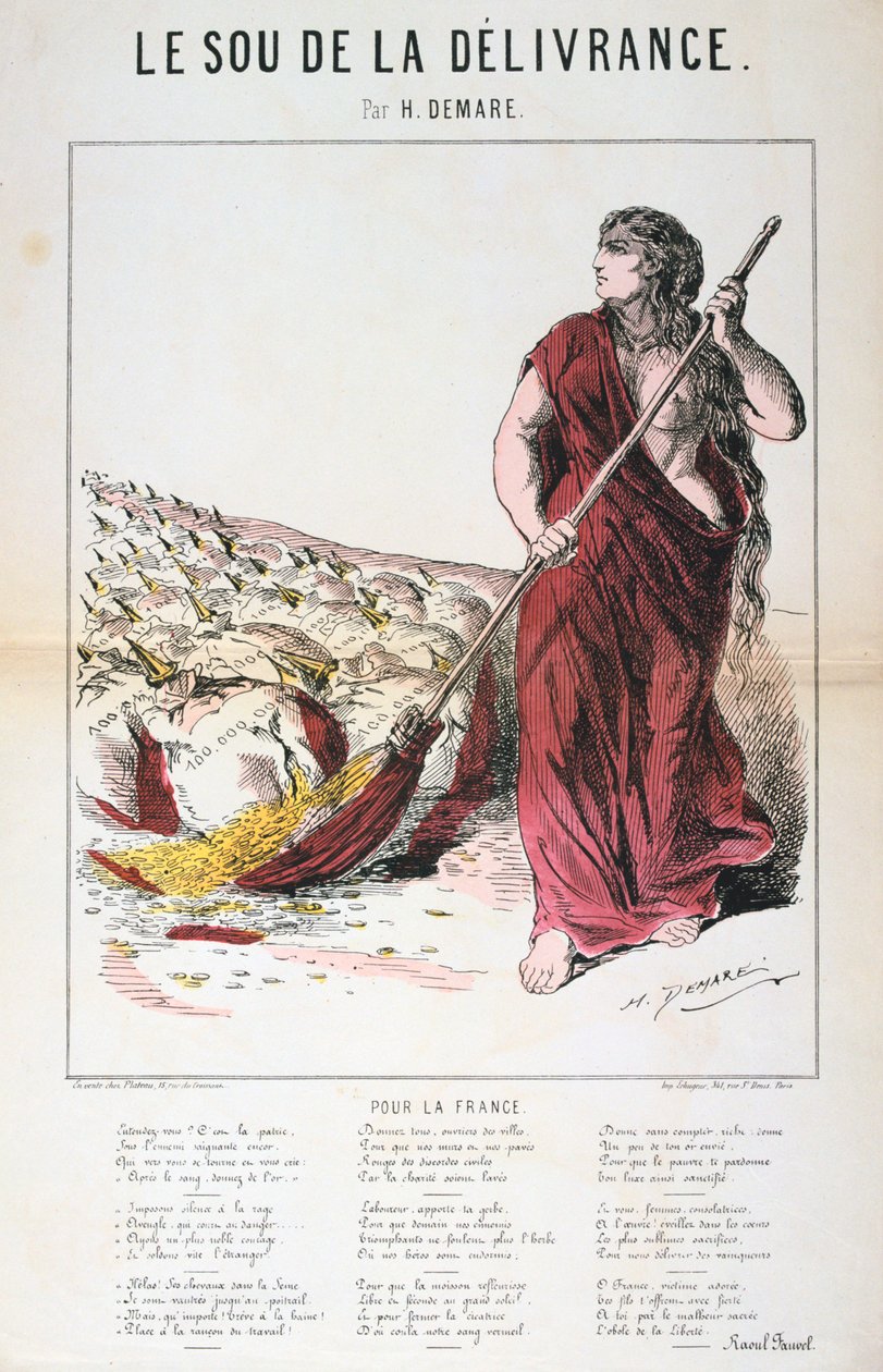 Sou de la Delivrance漫画和歌名，普法战争，1870-1871年 作者 不明