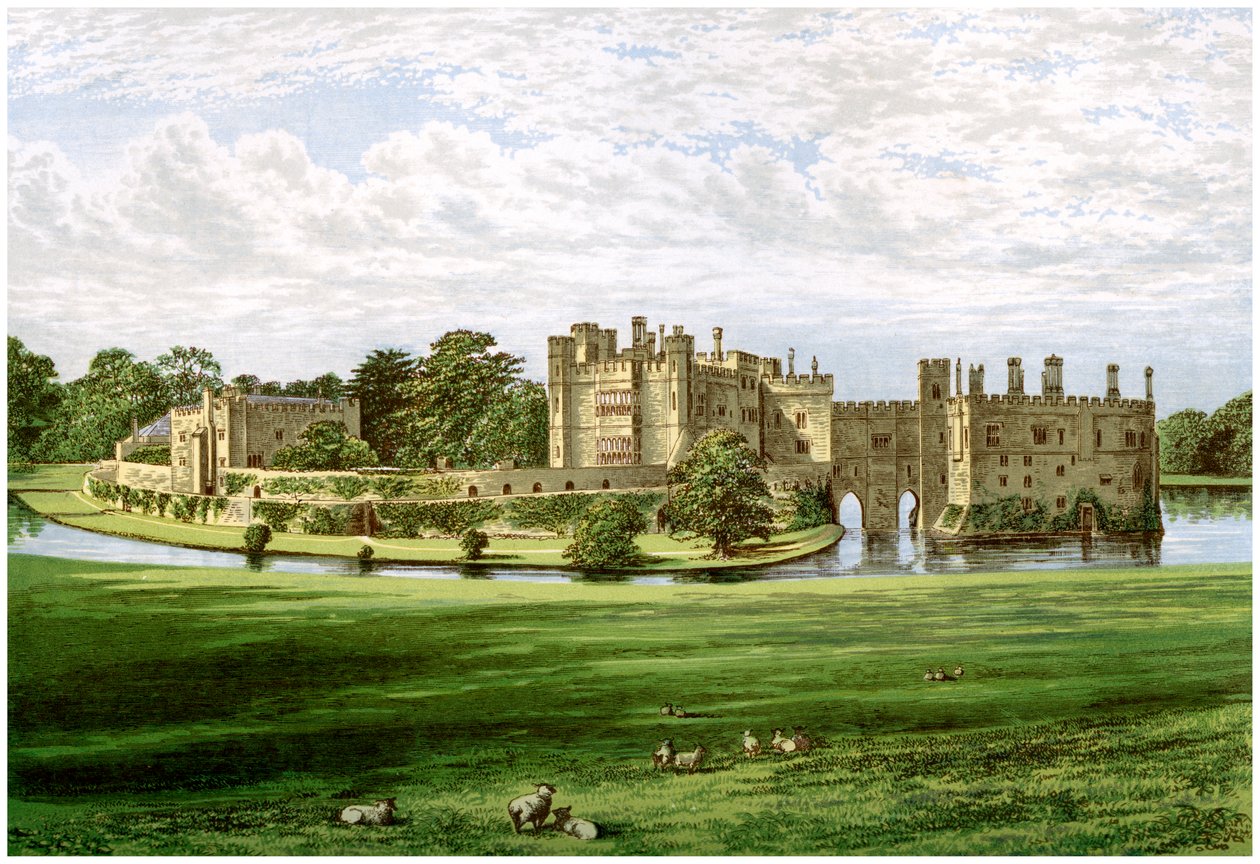 肯特利兹城堡（Leeds Castle），肯特（Wykeham-Martin）家族的住所，建于1880年 作者 不明