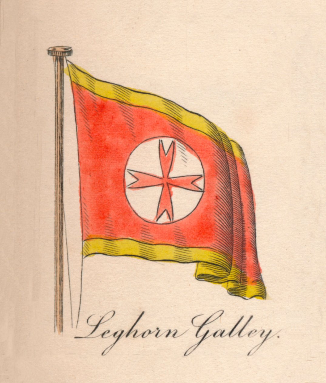 来格霍恩加利（Leghorn Galley），1838年 作者 不明