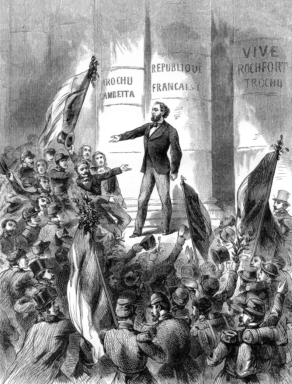 利昂·甘贝塔（Leon Gambetta）宣布法兰西共和国，1870年9月4日1882-1884 作者 不明