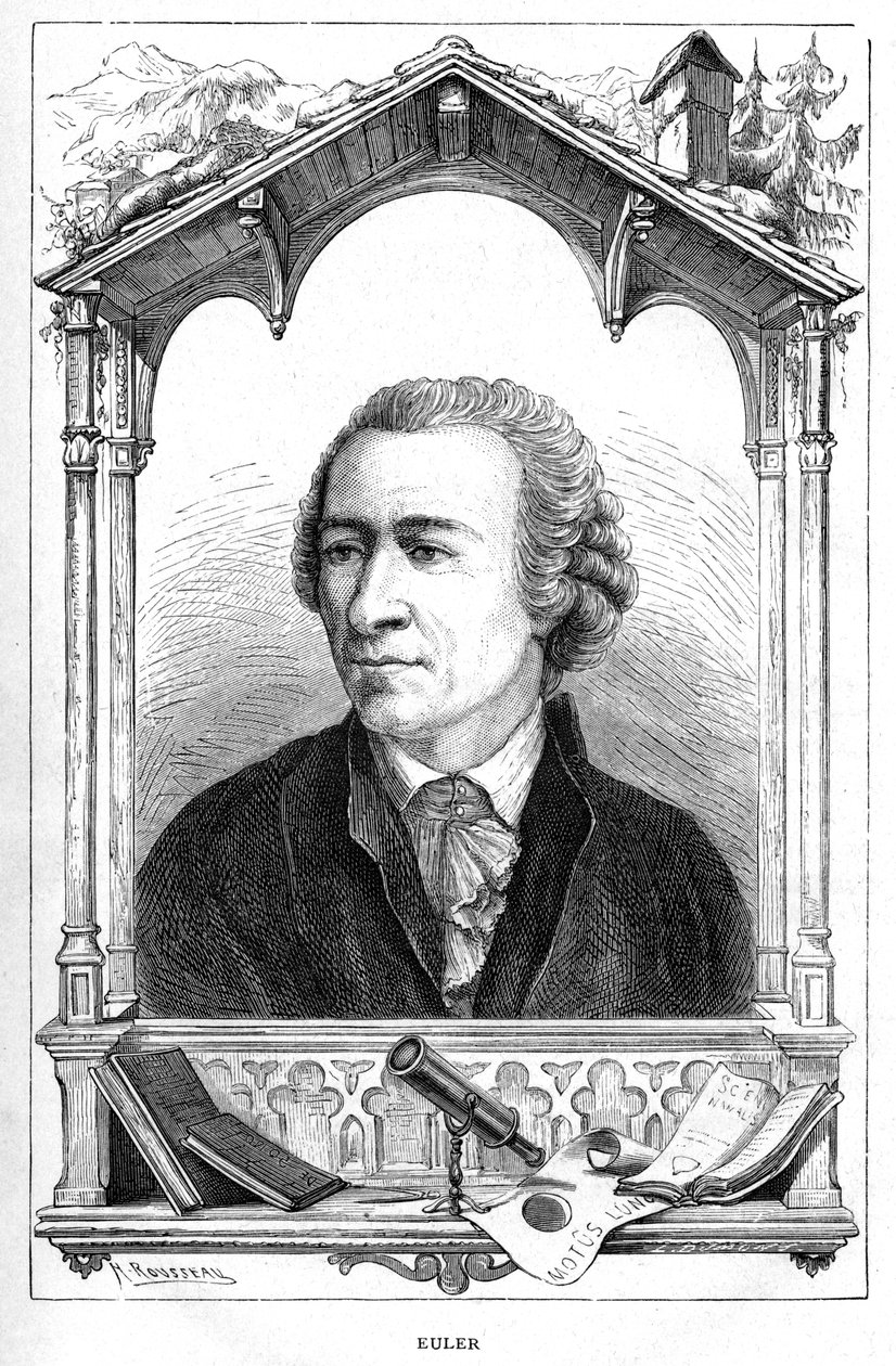 莱昂哈德·欧拉（Leonhard Euler）1707-1783，瑞士数学家，1874年 作者 不明