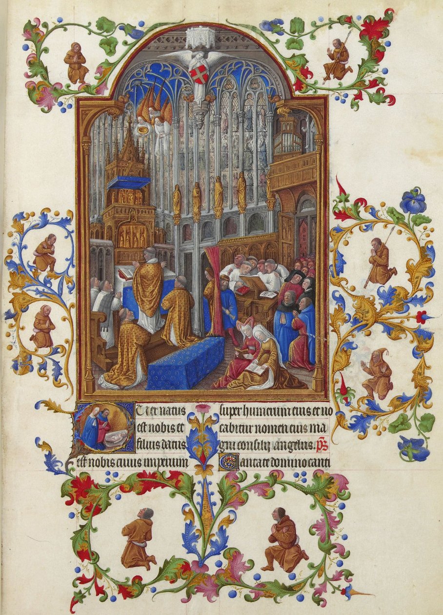 Les Très Riches Heures du Duc de Berry, Folio 158r - The Christmas Mass 作者 不明