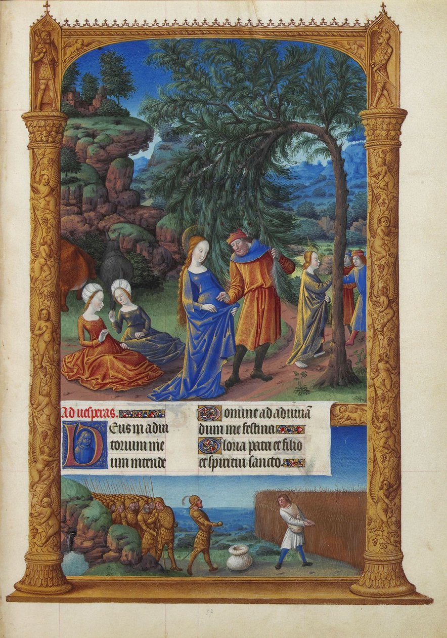 Les Très Riches Heures du Duc de Berry, Folio 57r - The Flight into Egypt 作者 不明