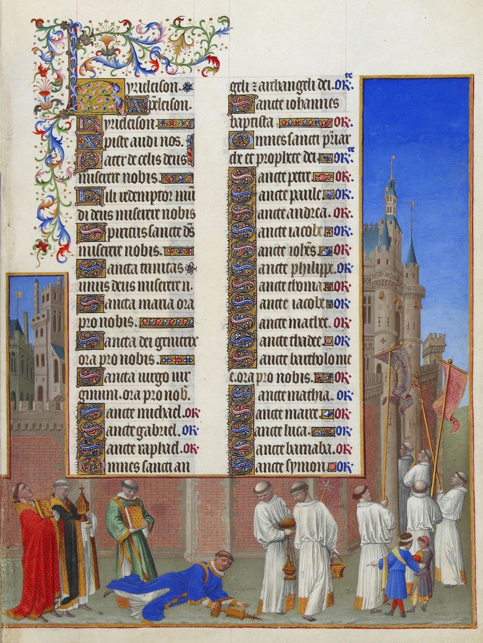 Les Très Riches Heures du Duc de Berry, Folio 72r - The Procession of Saint Gregory 作者 不明