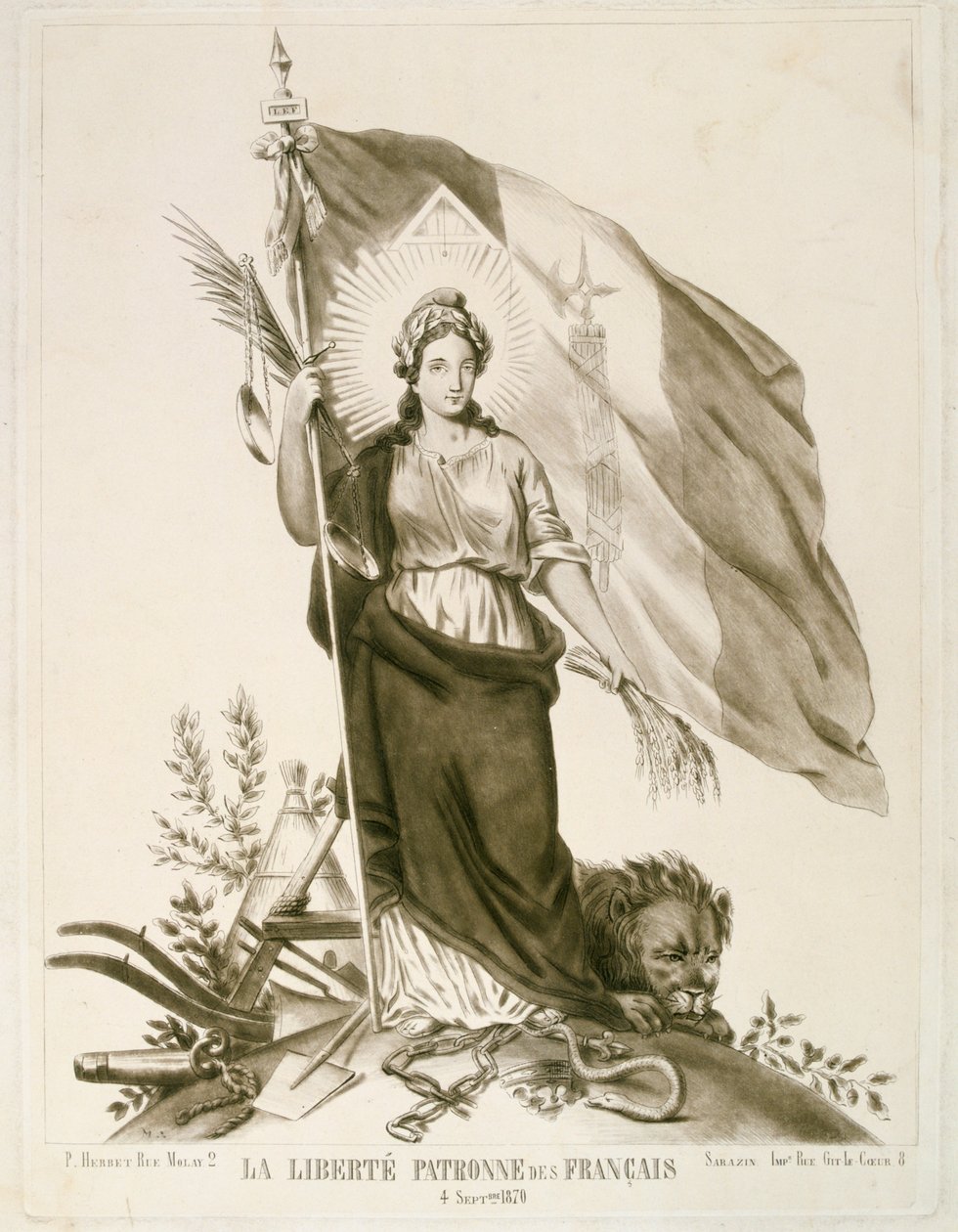 自由，法国人的赞助人，1870年 作者 不明