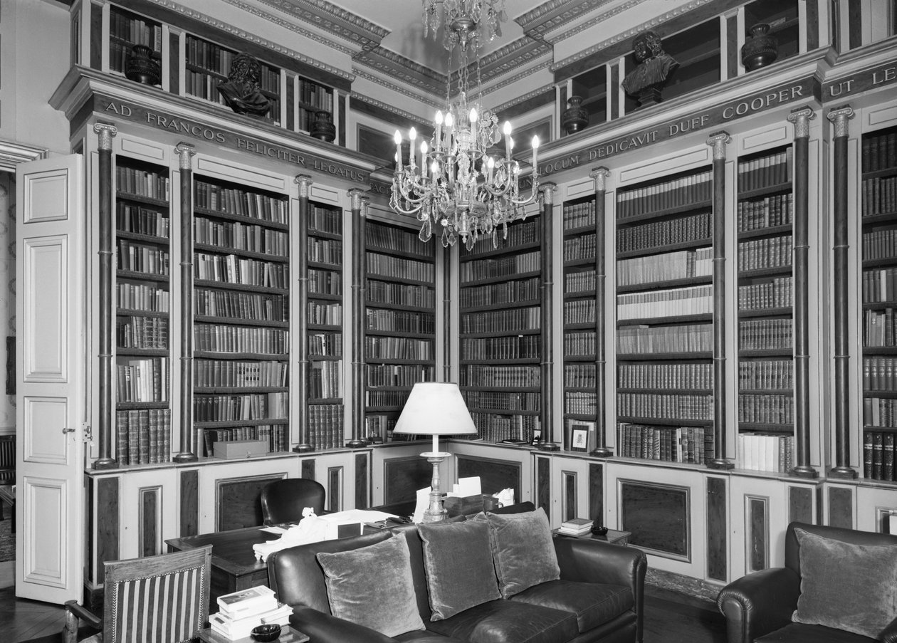 图书馆，英国大使馆夏洛斯特酒店 39 Rue de Fauborg Saint Honore, Paris, France, 1964年 作者 不明