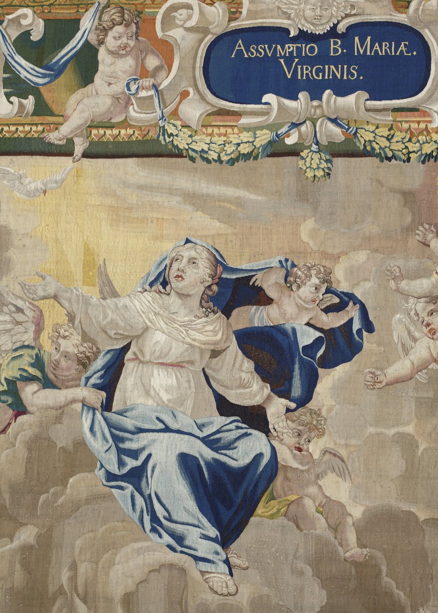 Life of the Virgin: “" the Assumption "” (The Assumption) Detail Tapestry of wool and silk made in the workshop of Pierre Damour after the drawings of Charles Poerson (1609-1667) 作者 不明