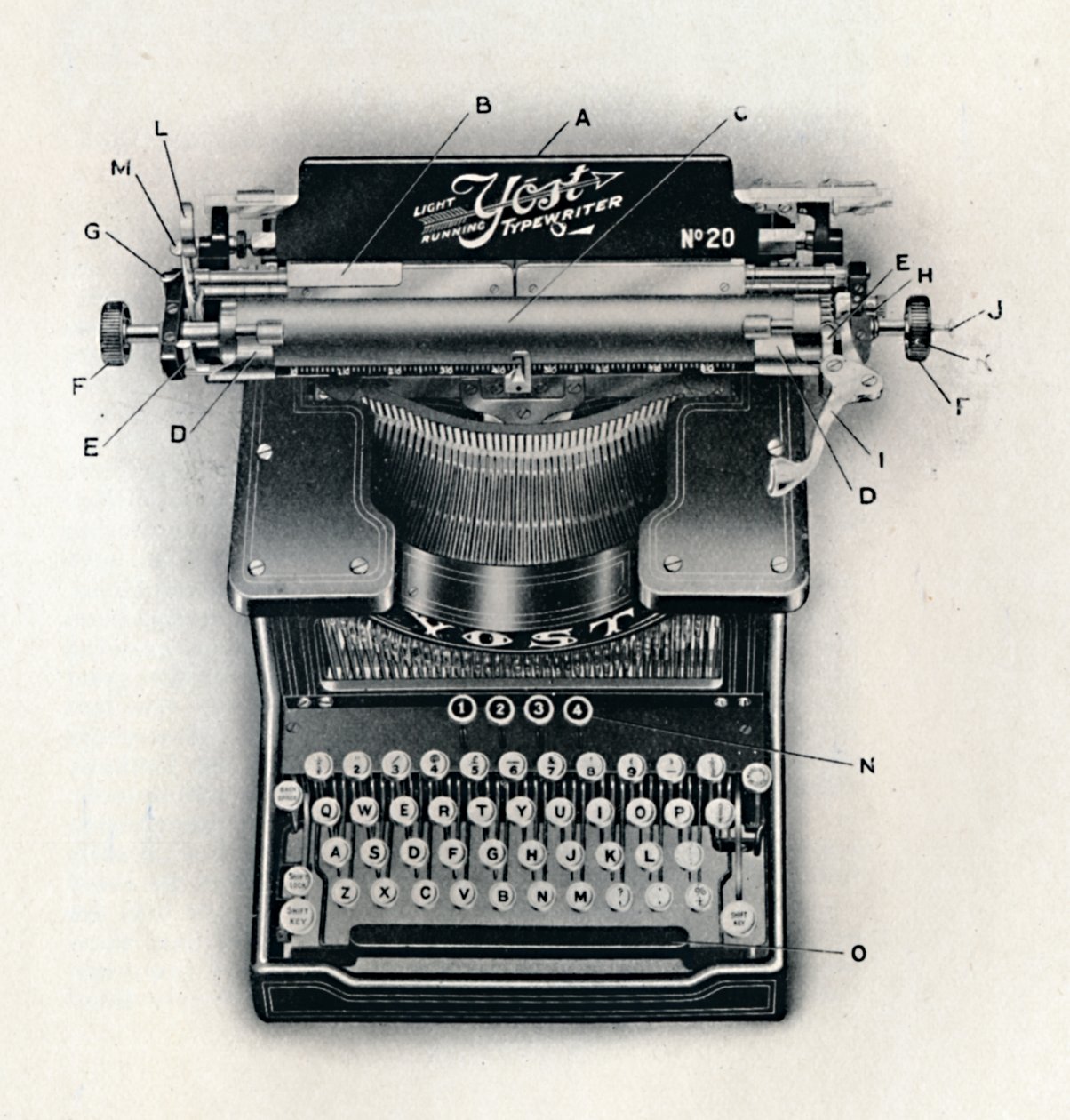 轻型Yost打字机，1916年 作者 不明
