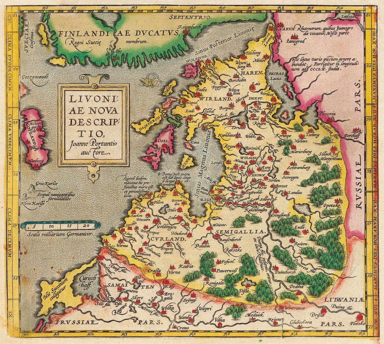 地图利沃尼亚，利沃尼亚新星，1573年至1578年 作者 不明