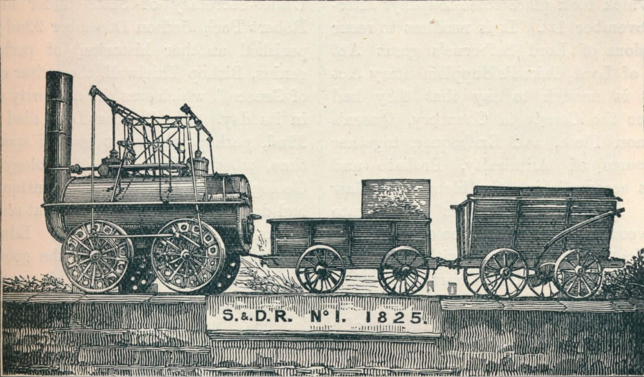 1号机车，为斯托克顿和达灵顿铁路而建，1825年，1906年 作者 不明