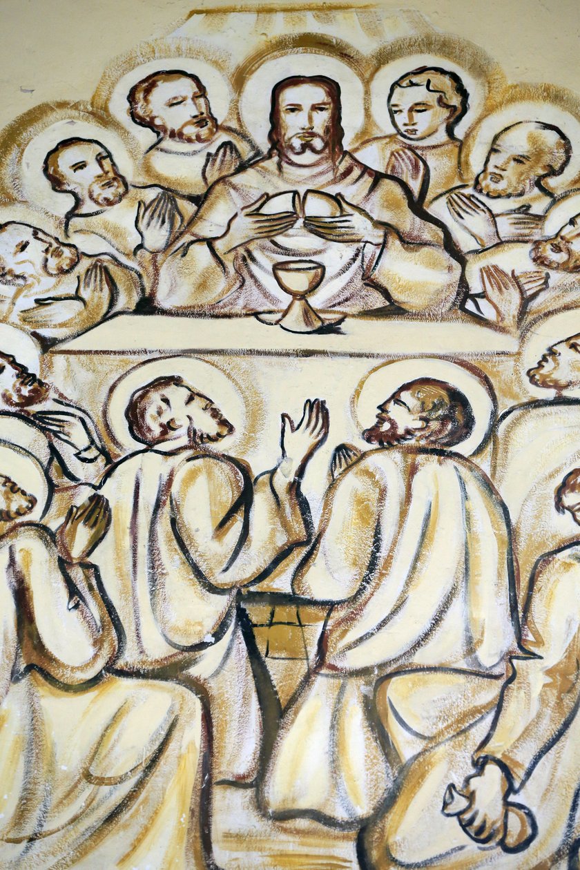 Lome Sacred Heart Cathedral. Jesus at Last Supper. Lome. Togo 作者 不明