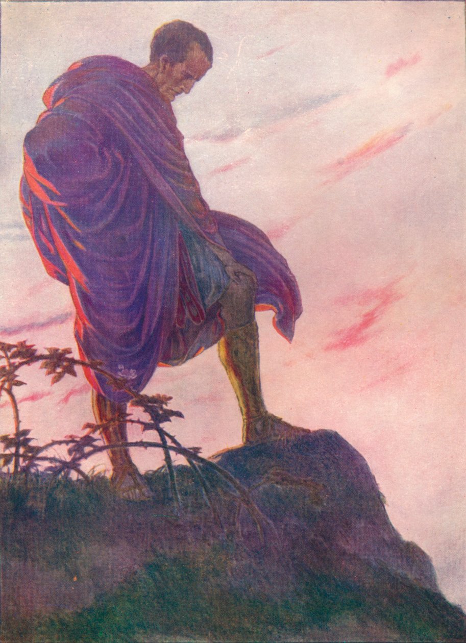 俯视溪流，他沉思了一下，c1912 1912 作者 不明