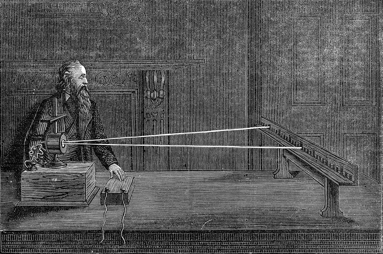 开尔文斯勋爵镜检流计，1876年 作者 不明