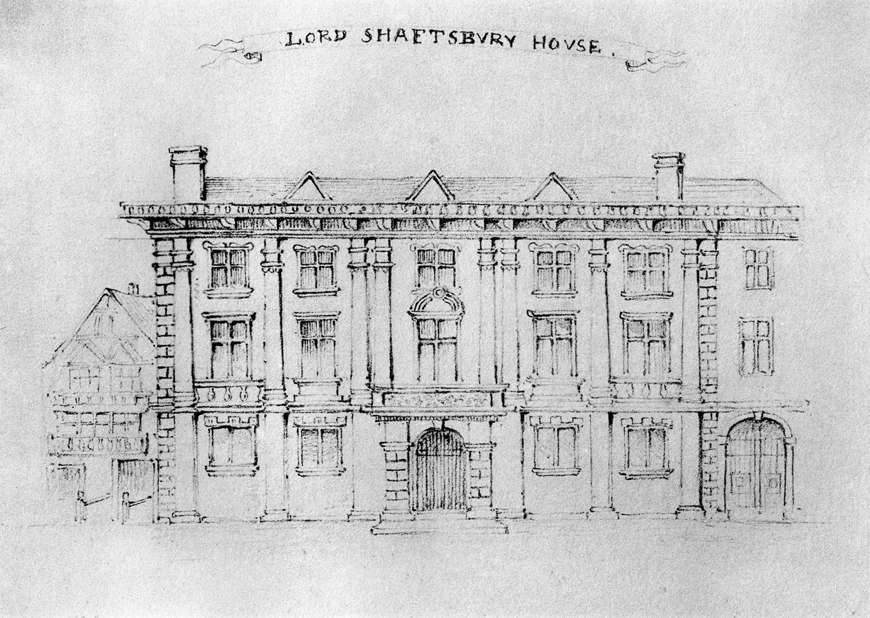 1908年，阿尔德斯盖特街（Aldersgate Street）的谢夫伯里勋爵勋爵故居 作者 不明