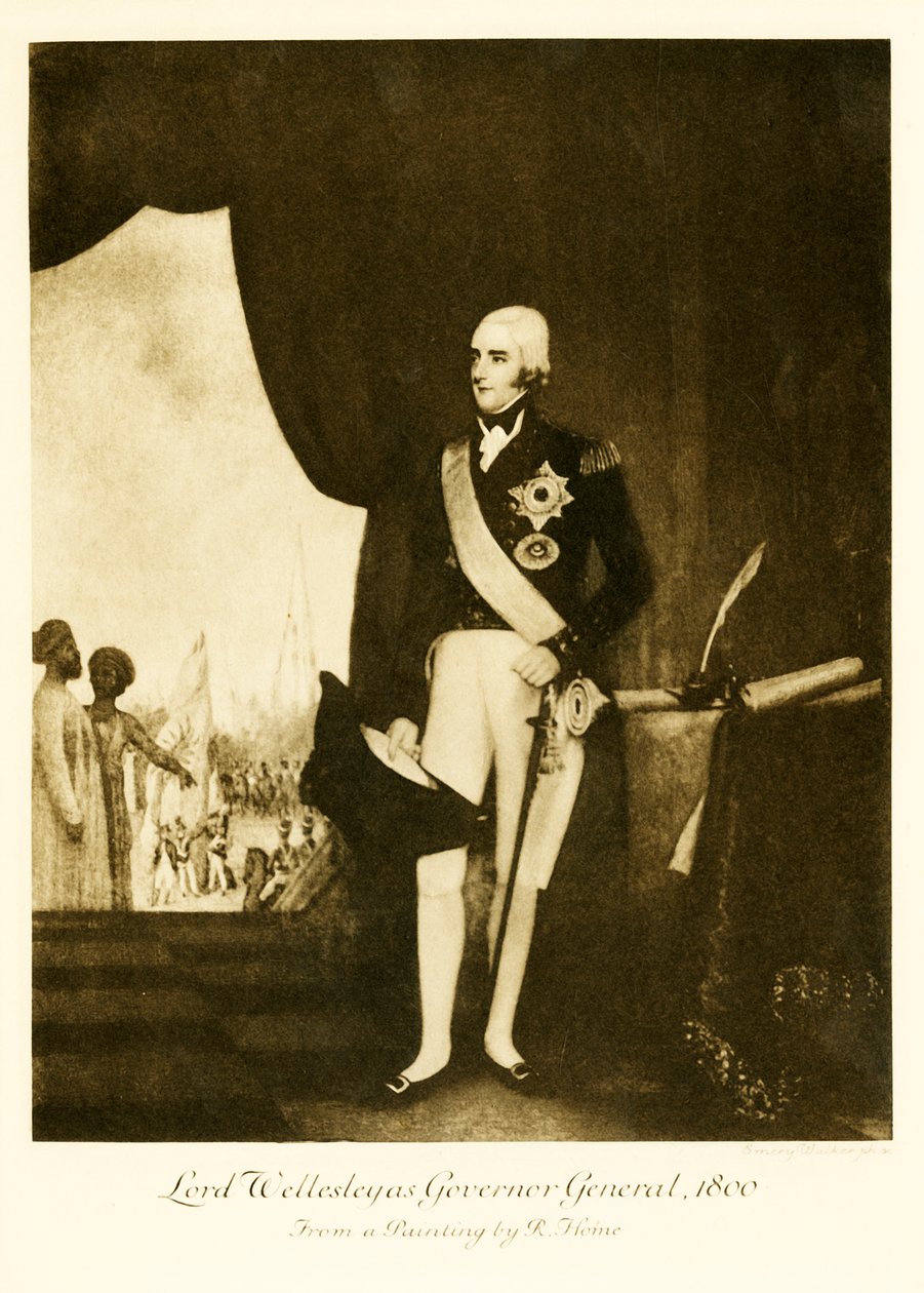 韦尔斯利勋爵（Lord Wellesley）担任总督，1900年，1800年。 作者 不明
