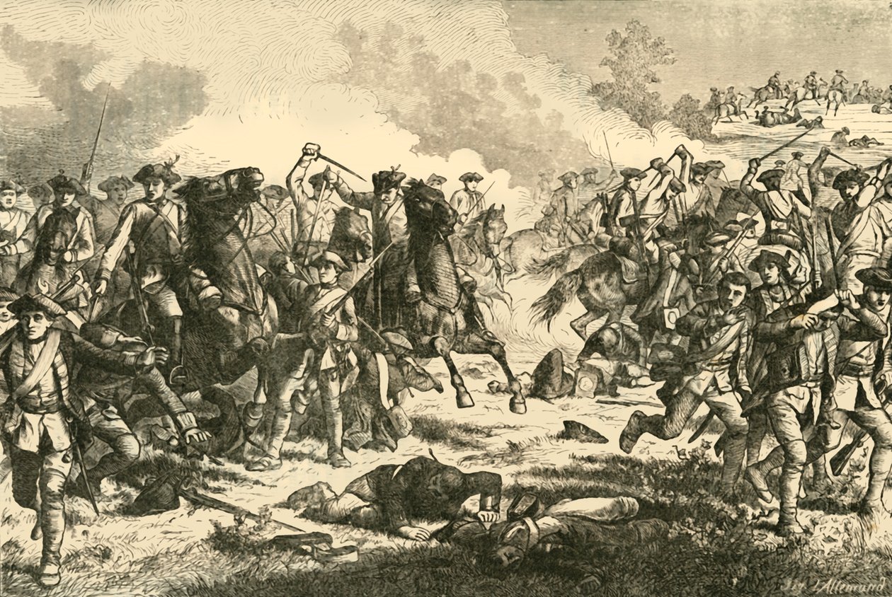 劳登斯骑兵冲锋队在库纳斯多夫（Kunersdorf），1759年，1890年。 作者 不明