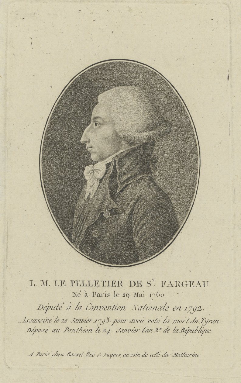 路易斯·米歇尔·勒·佩里捷（Louis-Michel Le Peletier），侯爵（Saint-Fargeau）侯爵（1760-1793），1790年代。 作者 不明