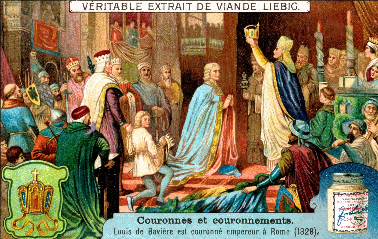巴伐利亚路易（Louis of Bavaria）于1328年（公元前1900年）加冕为罗马皇帝 作者 不明