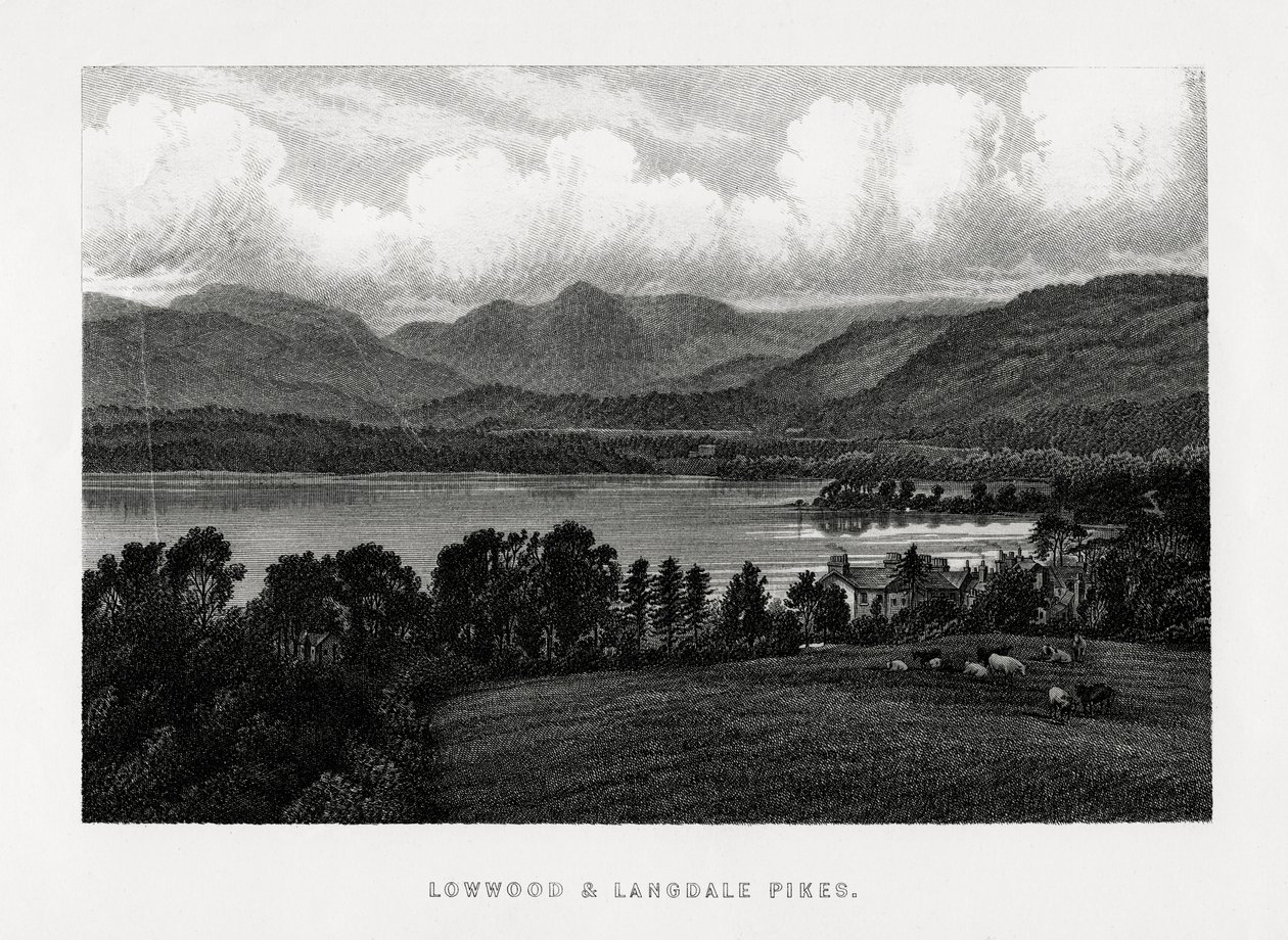 Lowwood and Langdale Pikes，坎布里亚郡湖区，1896年 作者 不明