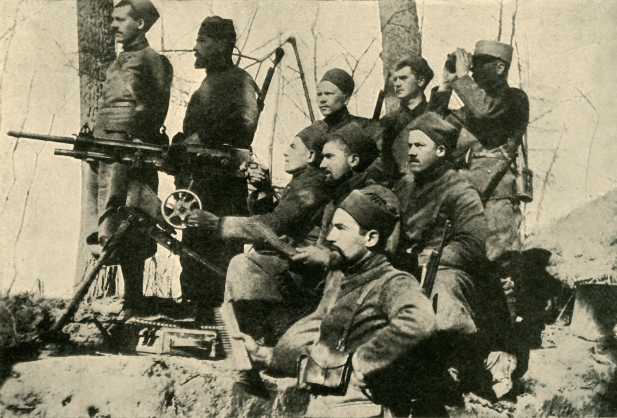 Zouaves的机枪区，第一次世界大战，1915年，c1920年。 作者 不明