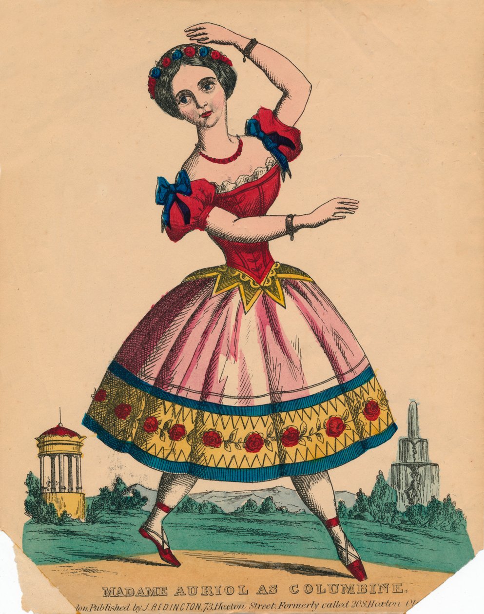 奥里奥尔夫人（Auriol），哥伦拜恩（Columbine），约1849年。 作者 不明