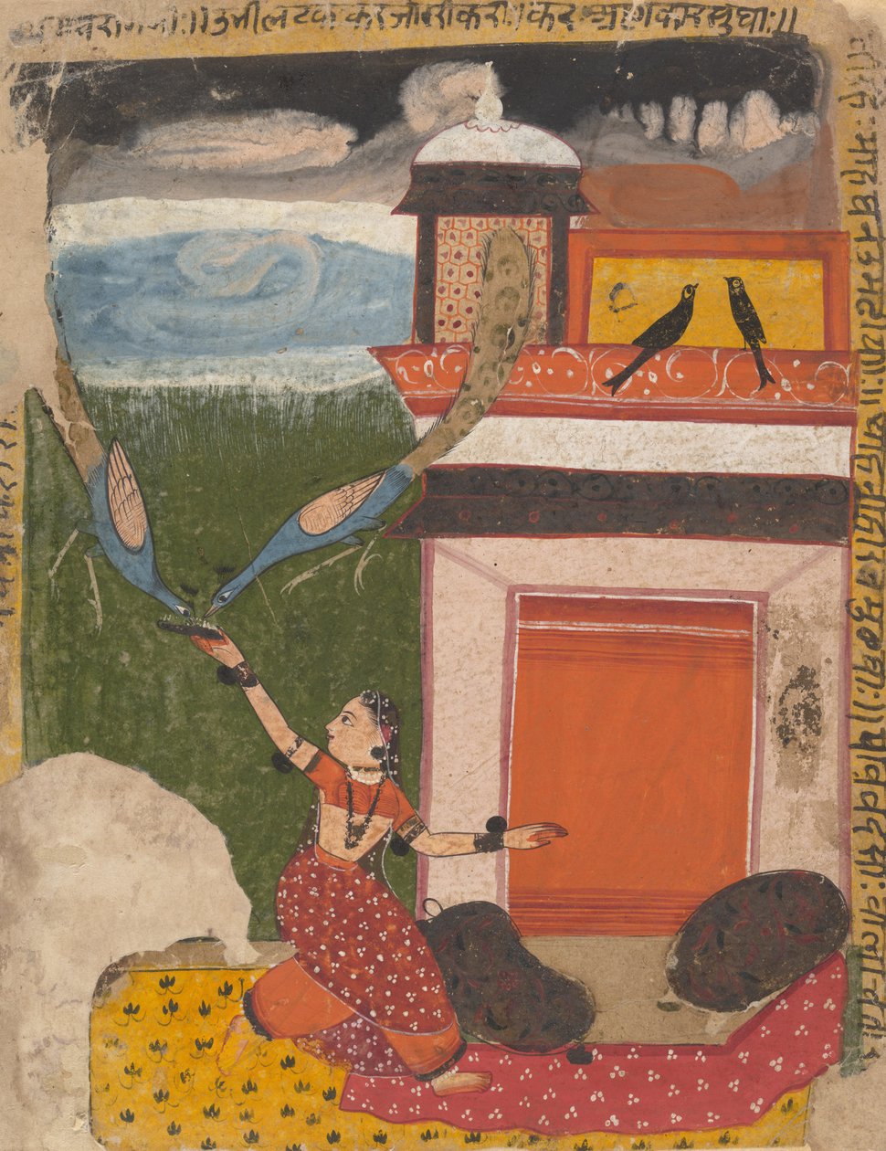 Madhumadhavai Ragini ...来自分散的Ragamala系列音乐模式花环，c1640-50。 作者 不明