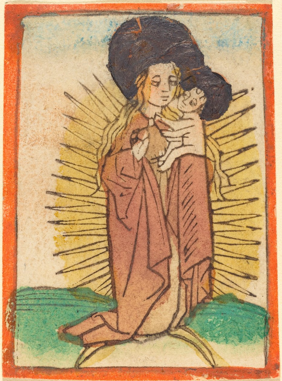 站在新月上的荣耀中的圣母和儿童，约1470年。 作者 不明