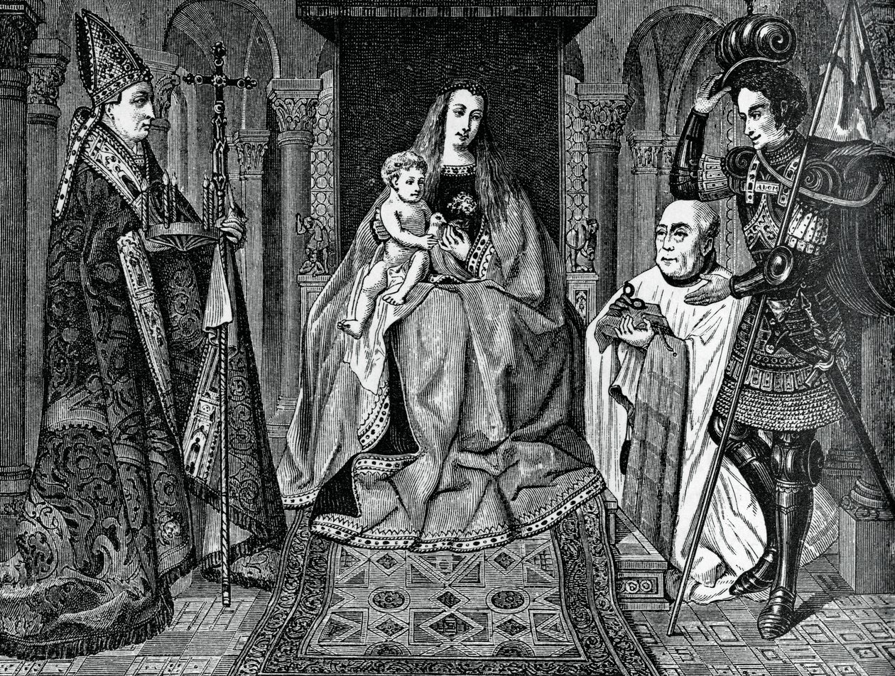 麦当娜和孩子与佳能Joris van der Paele，1436年，1870年 作者 不明