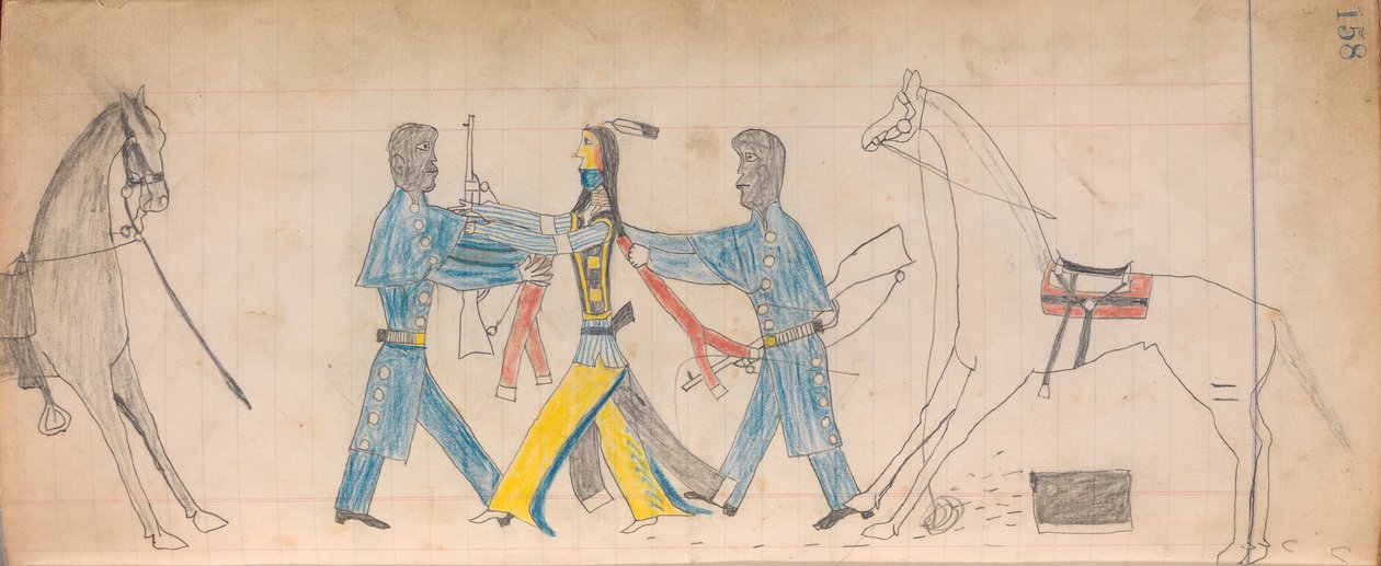 马费特账本：黑人骑兵军官和印第安人，约1874-81年。 作者 不明