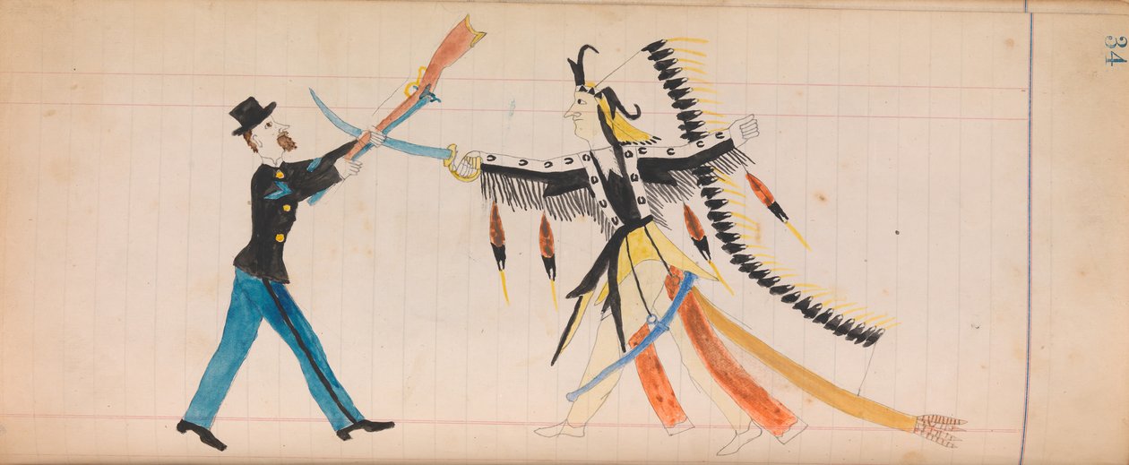 马菲特账本：印第安酋长和士兵，约1874-81年。 作者 不明