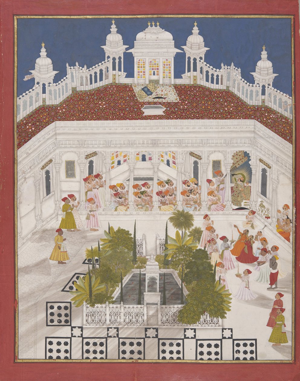 Maharana Ari Singh在他的宫殿里敬拜，1765年 作者 不明