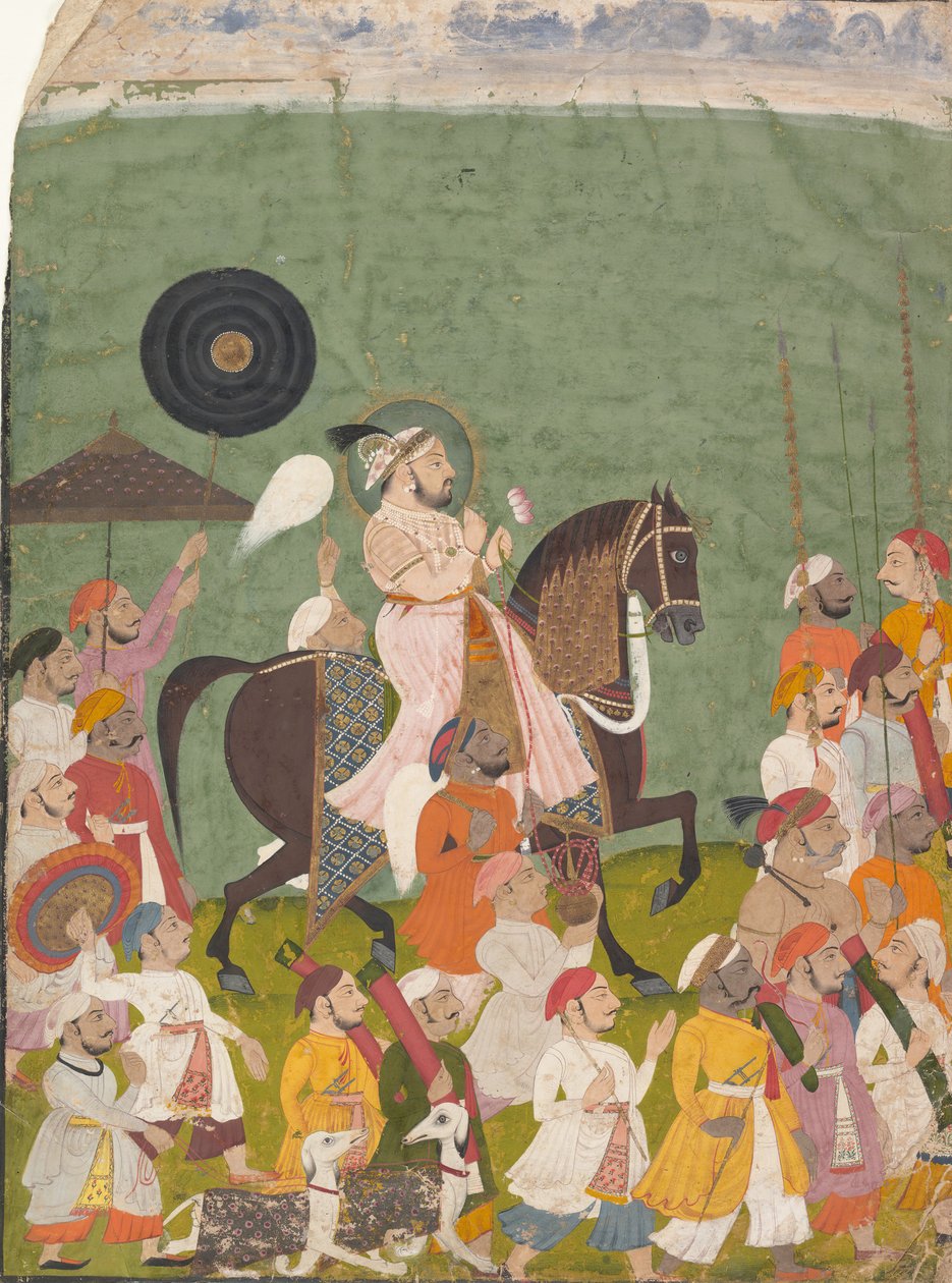 Maharana Jagat Singh II在游行中，约1745年。 作者 不明