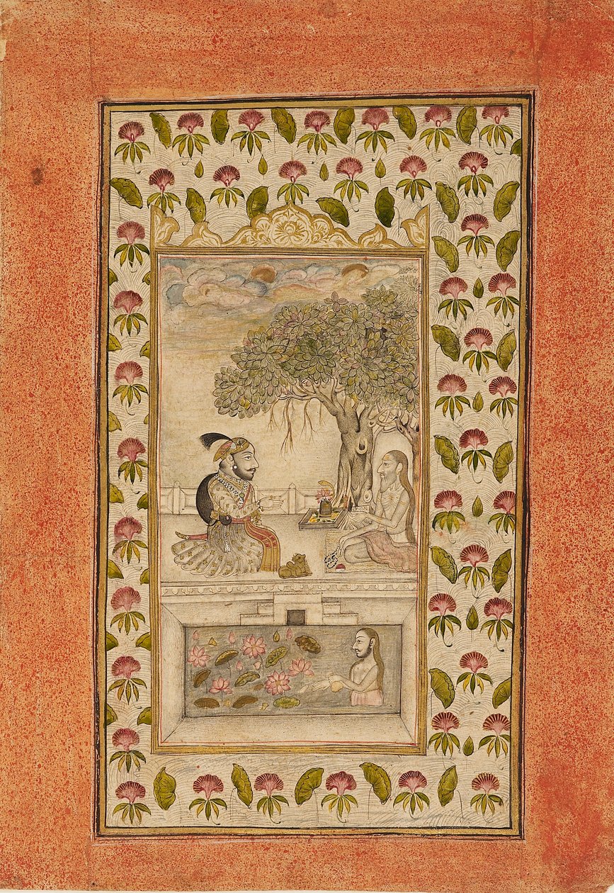 马哈拉纳-桑格拉姆-辛格二世拜访一位瑜伽士，1710-1715年 作者 不明
