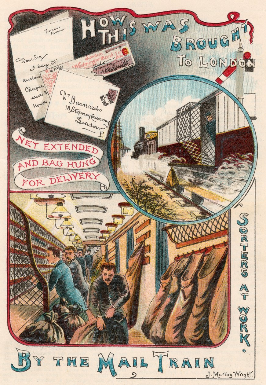 邮递火车，载有英国城镇和城市往伦敦的来信，c1900年 作者 不明