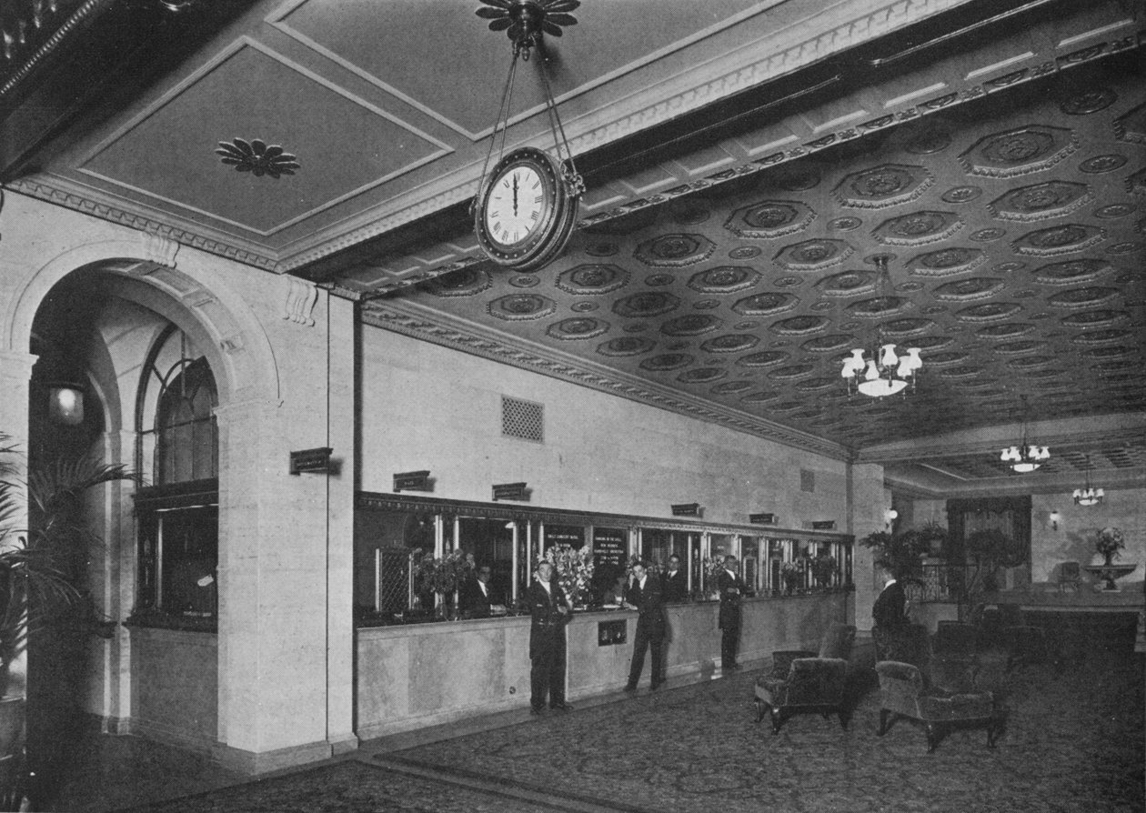 总公司毗邻入口大厅，罗斯福酒店，纽约市，1924年 作者 不明