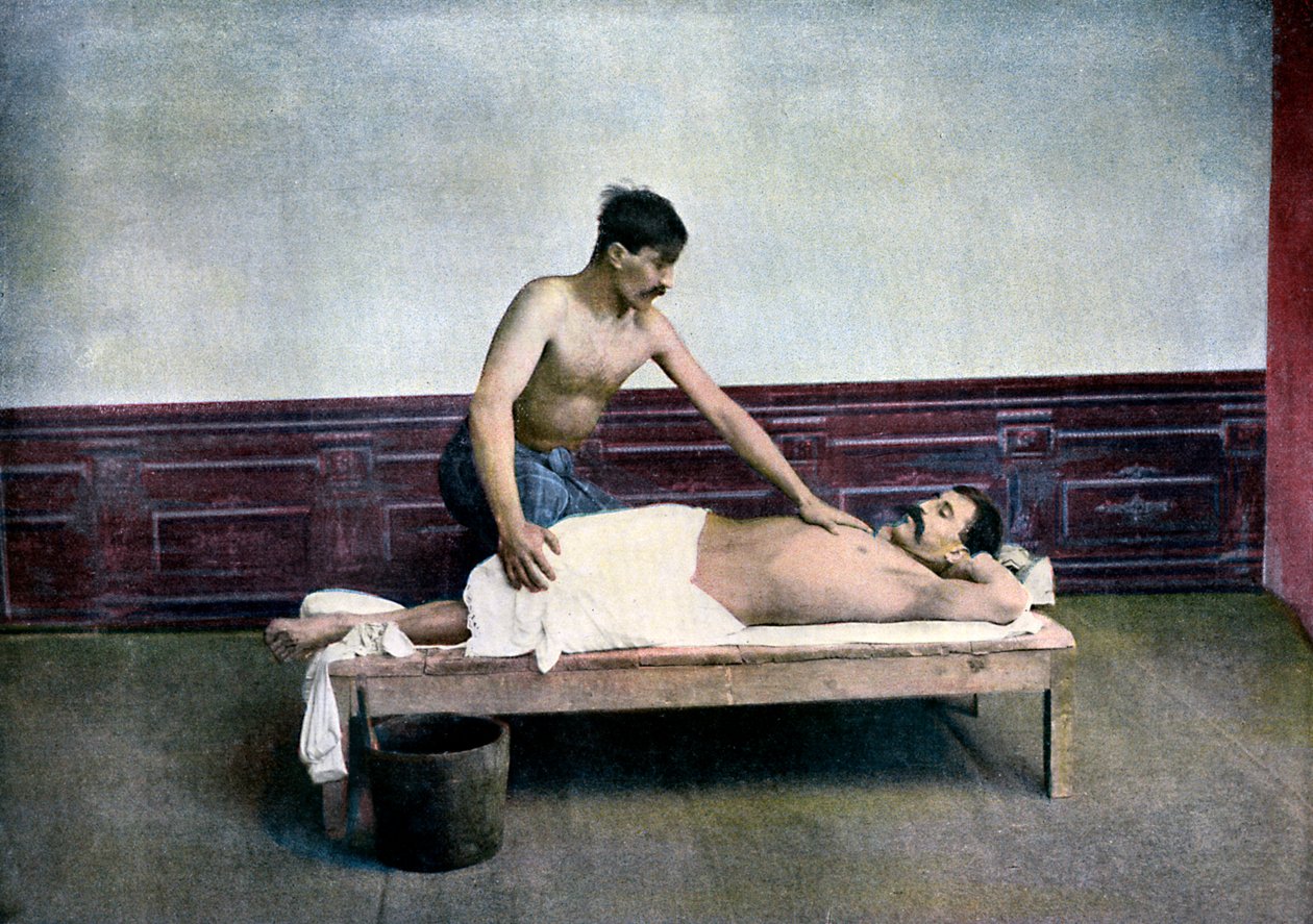 男人在浴室，c1890按摩 作者 不明